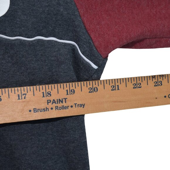 Adidas XL Colorblock Hoodie Red Gray Logo Pullover Streetwear Athleisure - Picture 6 of 6